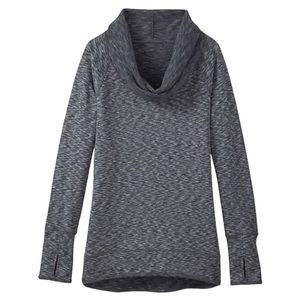 Athleta Space Dye Cowl Neck Pullover Grey Women’s XS Activewear Running
